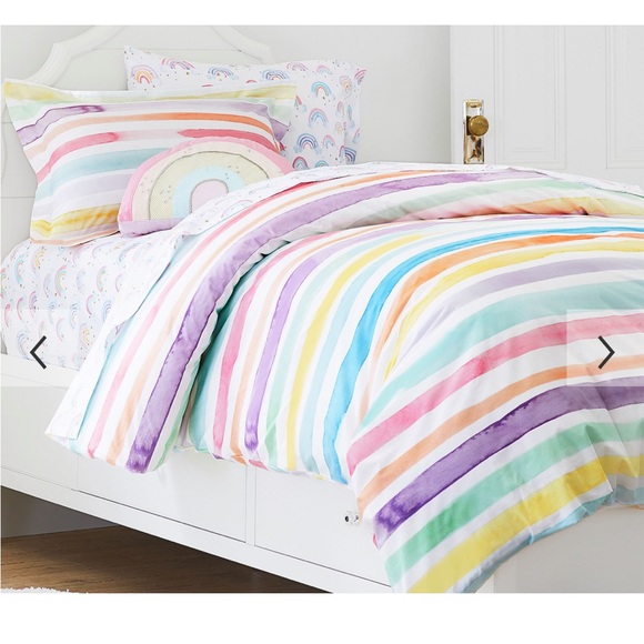 Pottery Barn Kids Rainbow bedding and bath - Picture 1 of 12